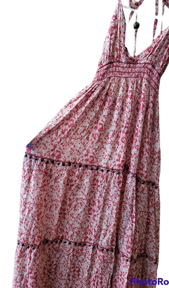 River Island Dresses & Skirts - River island 2 small red festive maxi summer boho Beaded tie string dress 2